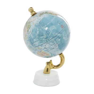 Image showing 3 th Harper & Willow Marble Coastal Globe, 11 in. x 6 in. x 6 in., Blue