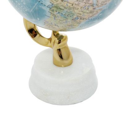 Image showing 5 th Harper & Willow Marble Coastal Globe, 11 in. x 6 in. x 6 in., Blue