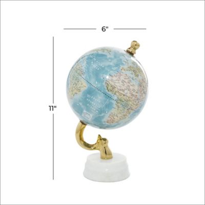 Image showing 6 th Harper & Willow Marble Coastal Globe, 11 in. x 6 in. x 6 in., Blue