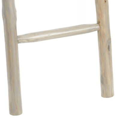 Image showing  White Teak Wood Handmade 4 Rack Ladder 18" x 2" x 59"