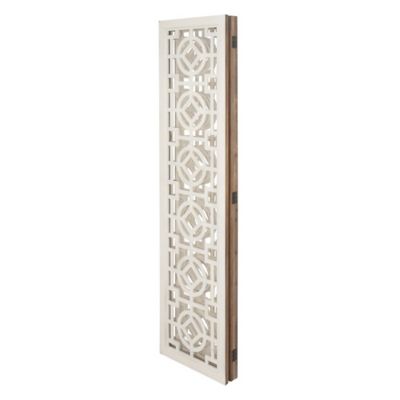 Image showing  Wood Farmhouse 3-Panel Room Divider Screen, 72 in. x 54 in., White