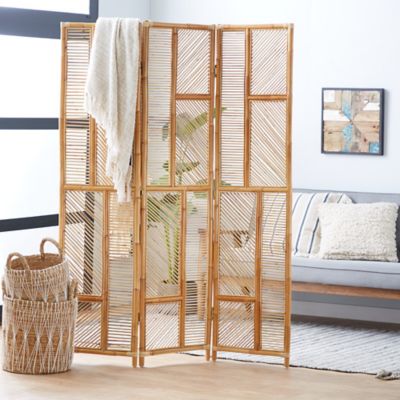 Harper & Willow Wood Contemporary Room Divider Screen, 71 in. x 52 in. x 1 in., Brown