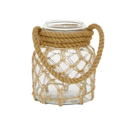 Image showing  9 in. Glass Coastal Lantern, Brown