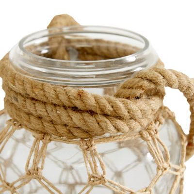 Image showing  9 in. Glass Coastal Lantern, Brown