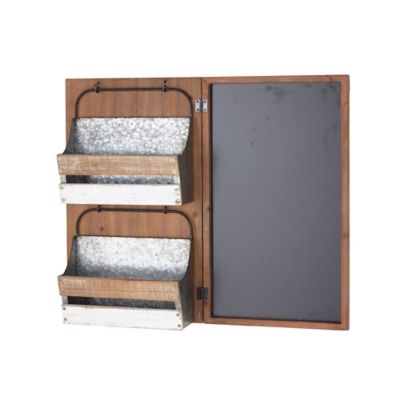 Image showing  Brown Wood Farmhouse Magazine Rack Holder, 23 in. x 28 in. x 6 in., 42882