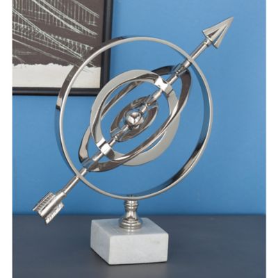 Harper & Willow Silver Aluminum Glam Globe, 13 in. x 7 in. x 11 in.
