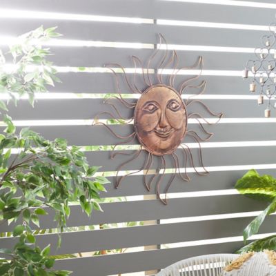 Harper & Willow Copper Metal Eclectic Outdoor Wall Decor, 30 in. x 30 in.