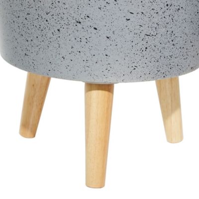 Image showing  Set of 2 Grey MgO Contemporary Planter 14 in., 16 in.H