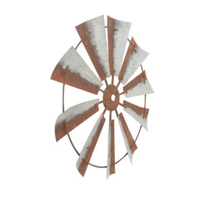 Image showing  Brown Metal Indoor Outdoor Windmill Wall Decor 30" x 2" x 30"