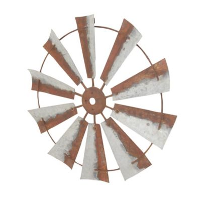 Image showing  Brown Metal Indoor Outdoor Windmill Wall Decor 30" x 2" x 30"