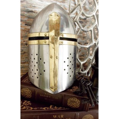 Harper & Willow Iron Eclectic Medieval Helmet, 13 in. x 9 in. x 9 in., Silver