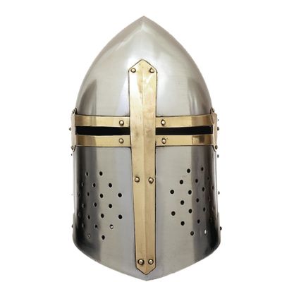 Image showing  Iron Eclectic Medieval Helmet, 13 in. x 9 in. x 9 in., Silver