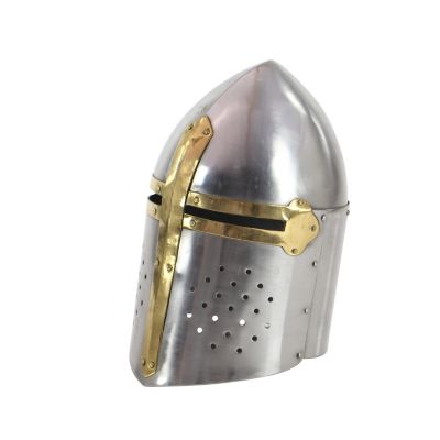 Image showing  Iron Eclectic Medieval Helmet, 13 in. x 9 in. x 9 in., Silver