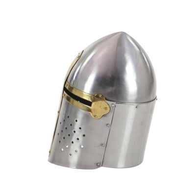 Image showing  Iron Eclectic Medieval Helmet, 13 in. x 9 in. x 9 in., Silver