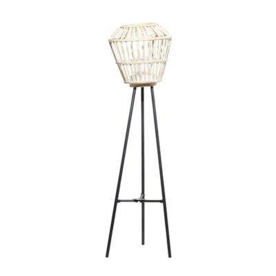 Image showing  White Metal Natural Lantern, 40 in. x 11 in. x 11 in.