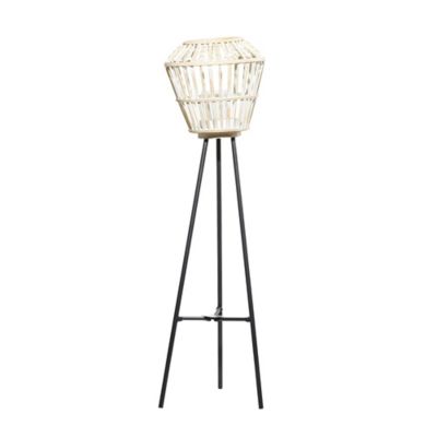 Image showing  White Metal Natural Lantern, 40 in. x 11 in. x 11 in.