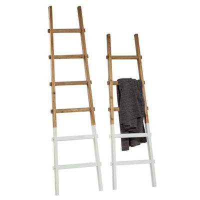 Image showing  2 pc. Ladder Rack Set, Brown/White