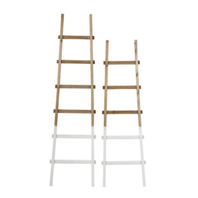 Image showing  2 pc. Ladder Rack Set, Brown/White