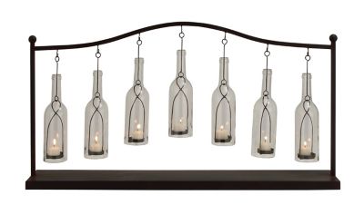 Image showing  36 in. Iron Farmhouse Candle Holder Lantern, Black