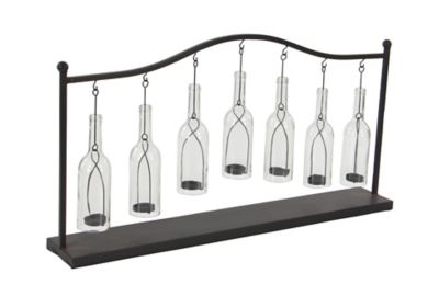 Image showing  36 in. Iron Farmhouse Candle Holder Lantern, Black