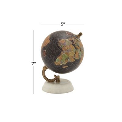 Image showing 5 th Harper & Willow Marble Globe, 5 in. x 5 in. x 8 in., Black