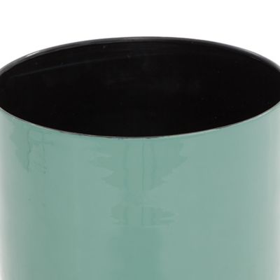 Image showing  Teal Metal Indoor Outdoor Planter with Removable Black Stand, Set of 3, 10 in., 13 in., 14 in. H