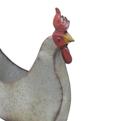 Image showing 5 th Harper & Willow Iron Farmhouse Planter, 12 in. x 16 in., Grey