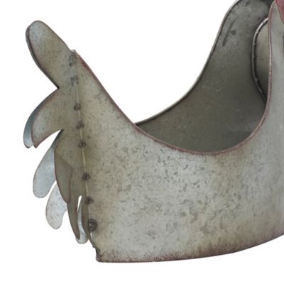 Image showing 6 th Harper & Willow Iron Farmhouse Planter, 12 in. x 16 in., Grey