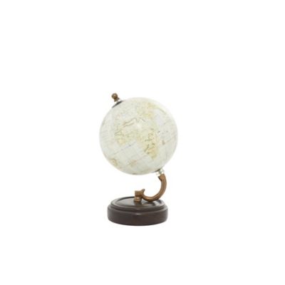 Harper & Willow Vintage PVC Globe with Iron and Wood Base, 9 in. x 5 in ...