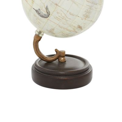 Harper & Willow Vintage PVC Globe with Iron and Wood Base, 9 in. x 5 in ...