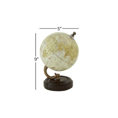 Harper & Willow Vintage PVC Globe with Iron and Wood Base, 9 in. x 5 in ...