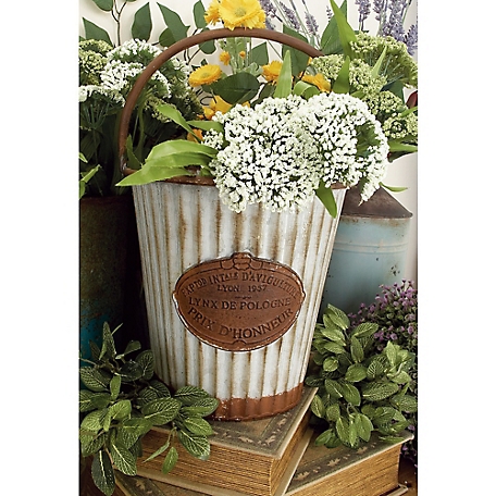 Harper & Willow Tin Farmhouse Planter Set, 20 in., 18 in., 16 in., Silver, 3-Pack