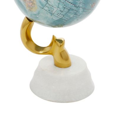 Image showing  Blue Stoneware Coastal Globe, 10 in. x 5 in. x 5 in.