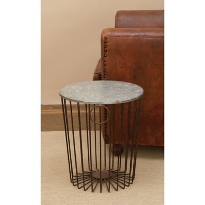 Harper & Willow Black Metal Farmhouse Outdoor Accent Table 16" x 16" x 18"