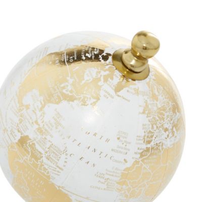 Image showing 5 th Harper & Willow Stoneware Coastal Globe, 10 in. x 5 in. x 5 in., Gold