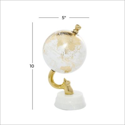 Image showing 6 th Harper & Willow Stoneware Coastal Globe, 10 in. x 5 in. x 5 in., Gold
