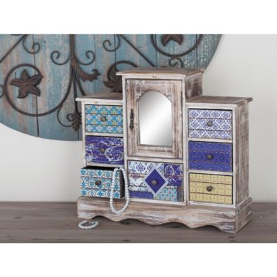 Harper & Willow White Wood Vintage Jewelry Box, 16 in. x 18 in. x 6 in.