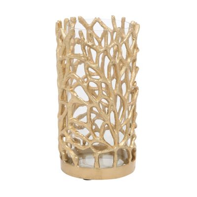Image showing  10 in. Aluminum Coastal Candle Holder, Gold