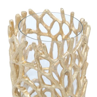 Image showing  10 in. Aluminum Coastal Candle Holder, Gold