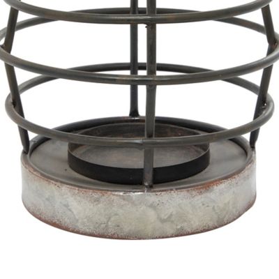 Image showing  Silver Iron Farmhouse Candle Holder Lantern, 14 in. x 8 in. x 8 in., 94656