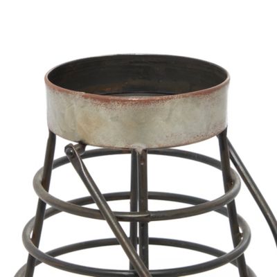 Image showing  Silver Iron Farmhouse Candle Holder Lantern, 14 in. x 8 in. x 8 in., 94656