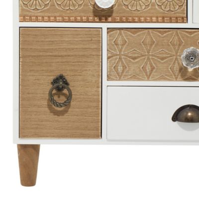 Image showing  White Wood and Metal Natural 5-Drawer Jewelry Box, 12 x 14 x 6 in., 85262