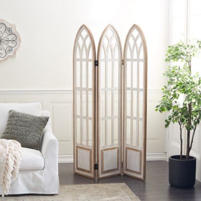 Harper & Willow Wooden Farmhouse Room Divider Screen, 72 in. x 48 in. x 2, White
