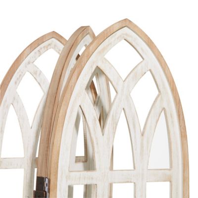 Image showing  Wooden Farmhouse Room Divider Screen, 72 in. x 48 in., White