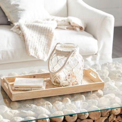 Harper & Willow Clear Glass Coastal Candle Holder Lantern, 18 in. x 7 in. x 7 in., 94951