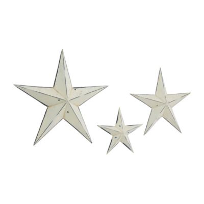 Image showing  Cream Metal Star Wall Decor, 3 pc.