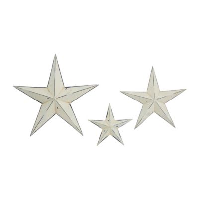 Image showing  Cream Metal Star Wall Decor, 3 pc.