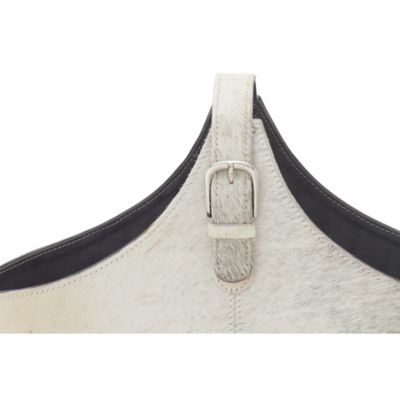 Image showing  White Leather Modern Magazine Rack Holder, 15 in. x 17 in. x 5 in.