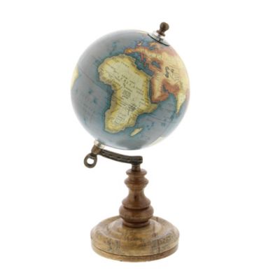 Image showing  Brown Marble and Metal Traditional Globe, 10 in. x 5 in. x 5 in.