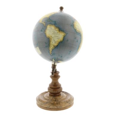 Image showing  Brown Marble and Metal Traditional Globe, 10 in. x 5 in. x 5 in.
